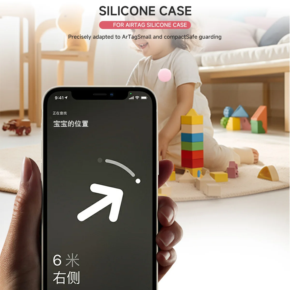 حامل Airtag من السيليكون للأطفال مع دبابيس أمان AirTag GPS Tracker Case للأطفال المسنين ملابس مخفية داخل الأحذية على ظهره