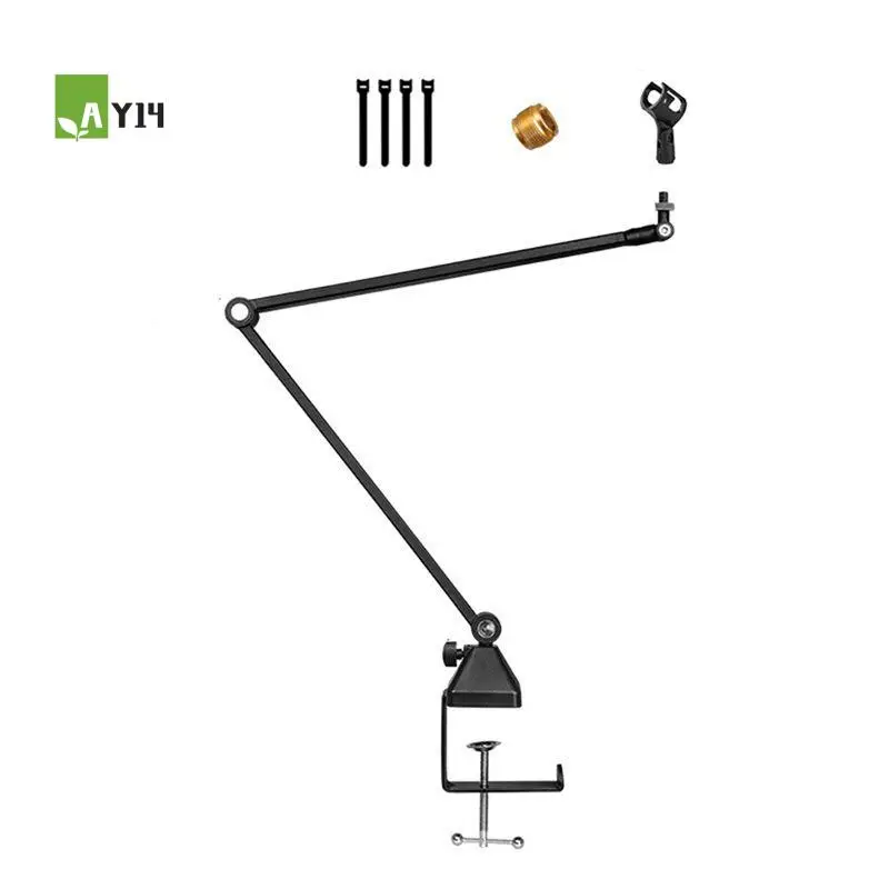AY14 -Mic , 360° Rotatable Microphone Boom Mic Stand, With Mic Clip , 3/8In To 5/8In Adapter Microphone Stand