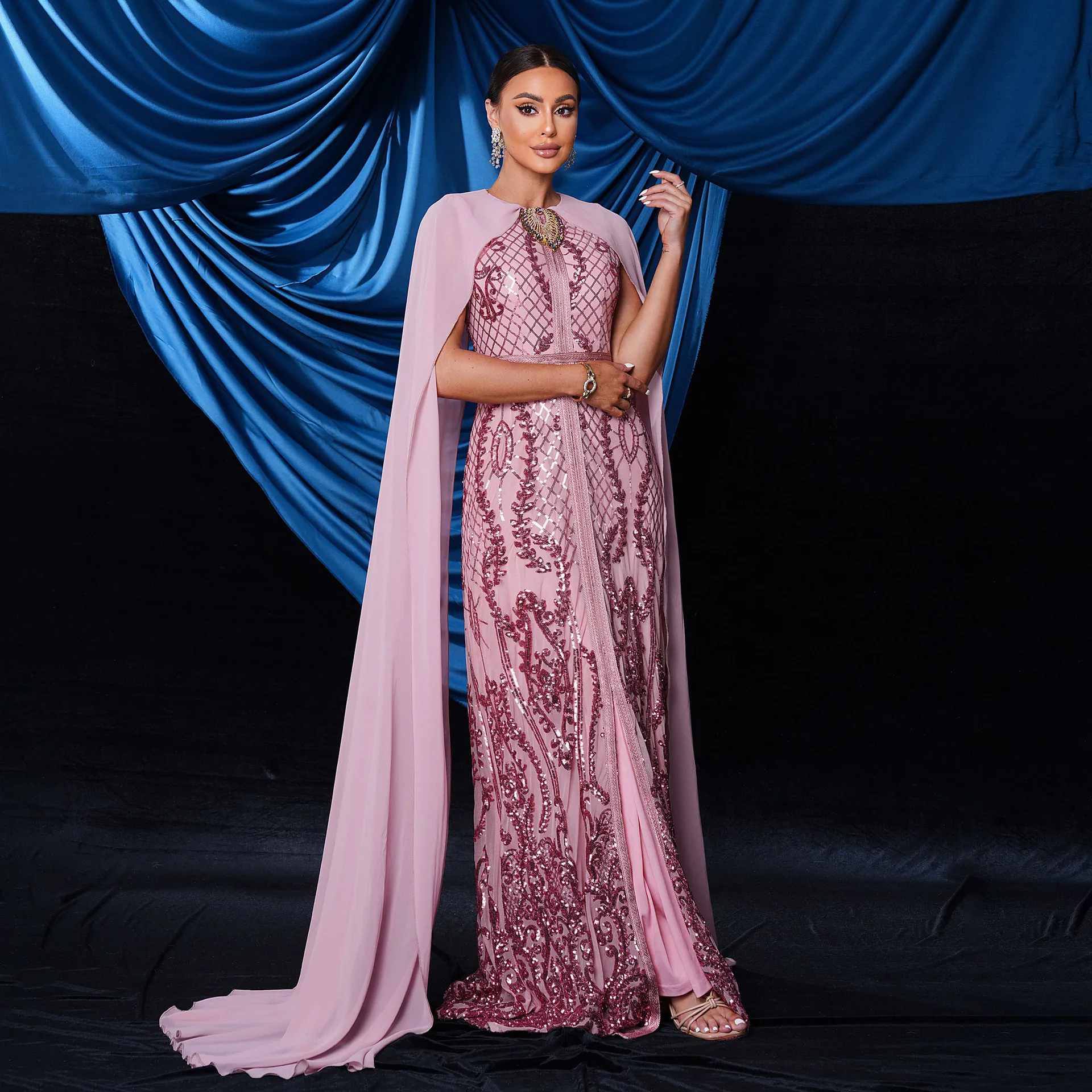 

Длинное вечернее платье для женщин, для дня рождения, торжеств, свадеб, мероприятий, сексуальное, с завышенной талией, из полиэстера