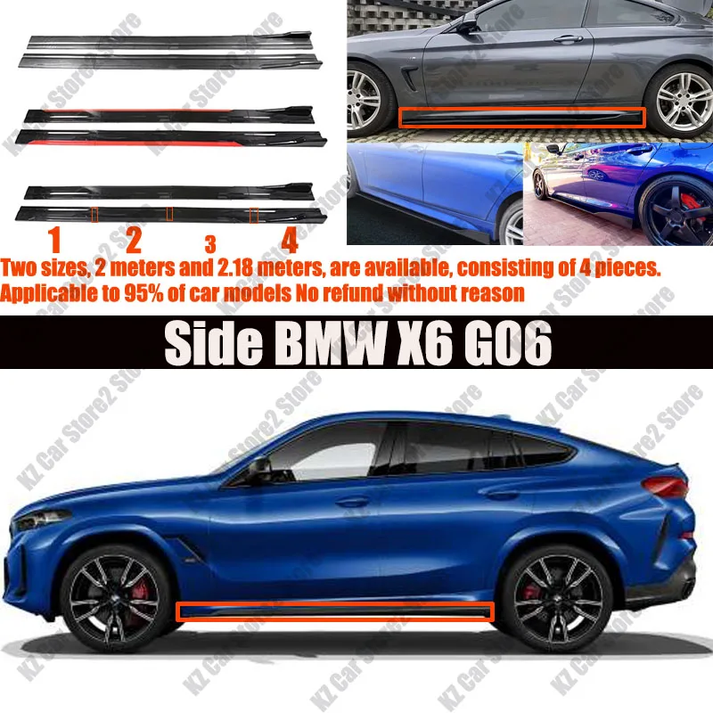 

FOR BMW X6 G06 2M Car Side Skirt Extension Plate Lip Separator Bumper 2.18M Racing Side Spoiler