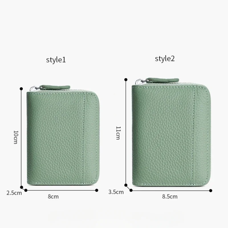 14/20 فتحات محفظة حمل بطاقات الائتمان تتفاعل حجب سليم جلد طبيعي بطاقة المنظم سستة جيب بطاقة الهوية الحقيبة محفظة نسائية للعملات المعدنية #6