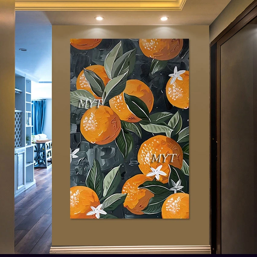 

Mature Oranges Abstract Canvas Painting Design High Quality Acrylic Modern Art Large Living Room Wall Pictures Import Home Decor