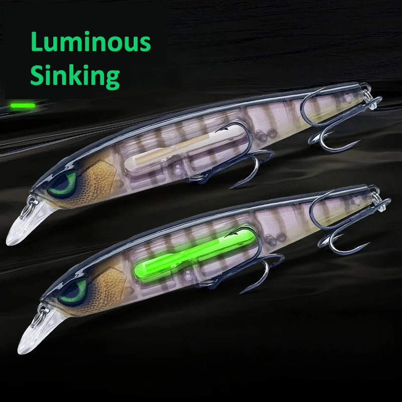 10cm 14.4g Luminous Sinking Minnow Lure Set Sea Fishing Lure Fishing Tackle Luya Artificial Lure