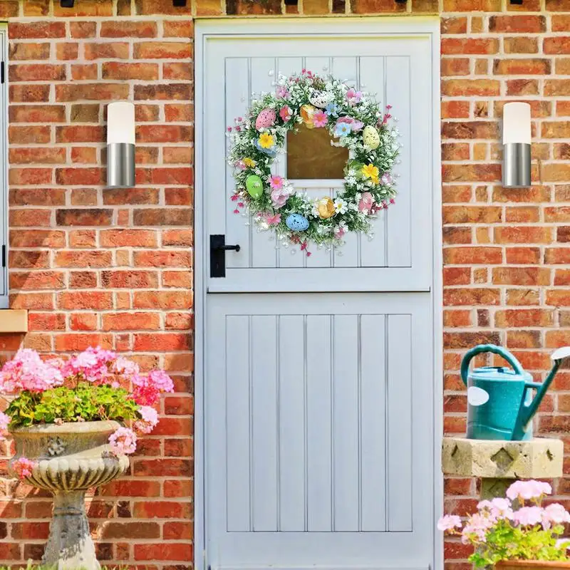 Spring Wreath Artificial Colorful Eggs Front Door Wreath 35cm Front Door Wreath Home Wall Decor Easter Artificial Wreath For