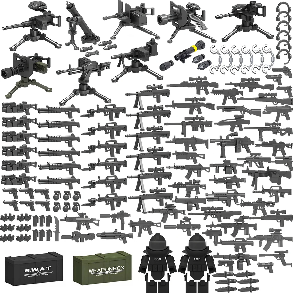 Jouets de construction d'armes militaires, figurines de soldats des forces spéciales SWAT, figurines de police, modèle de véhicule blindé, figurines à assembler