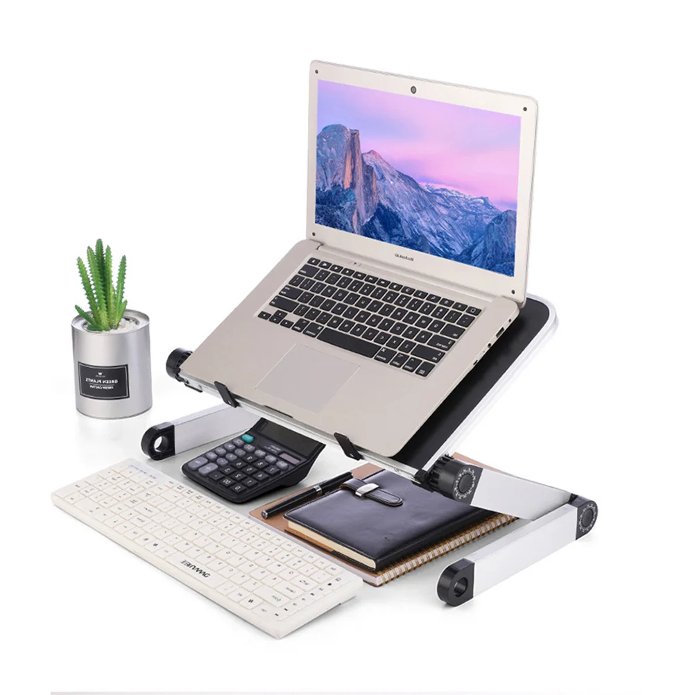 Portable Adjustable Aluminum Laptop Desk Stand Table Vented Ergonomic Stand (Black) laptop stand laptop holder