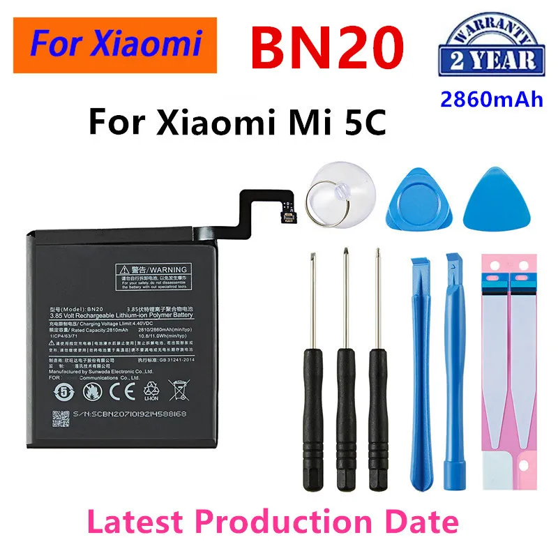 

Brand New BN20 2860mAh Battery For Xiaomi Mi 5C M5C Mi5C BN20 High Quality Phone Replacement Batteries +Tools