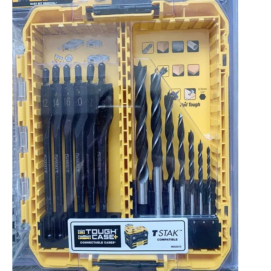 DEWALT 57PCS Multifunctional Tool Accessories Bit Set Extension Bit Holder Flat Wood Bits and Drill Bits DT70758-QZ