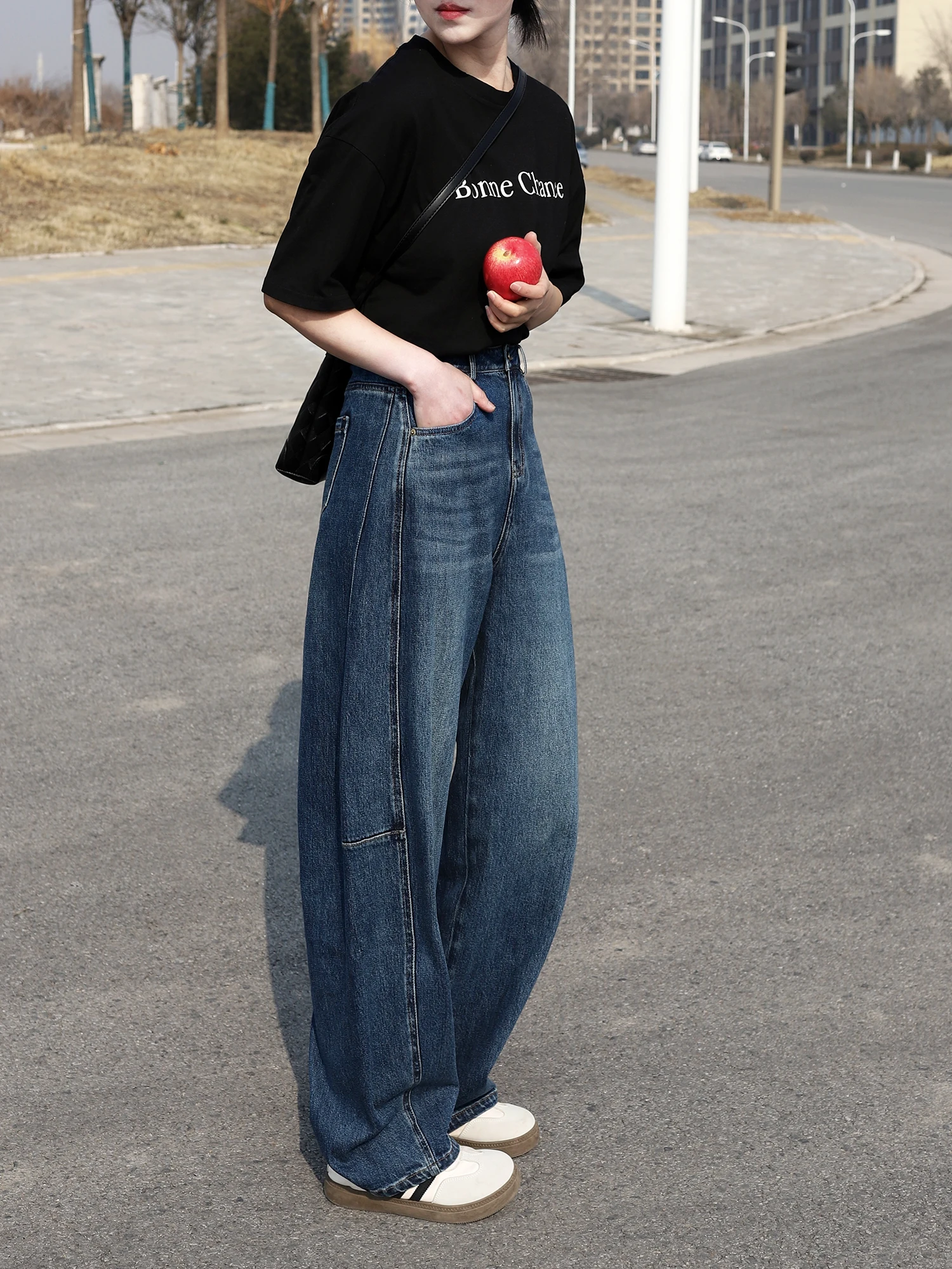 

High Waist Loose Fit Women's Jeans Curvy Knife Banana Scythe Casual Cotton Denim Pants Spring Collection Faion Ladies