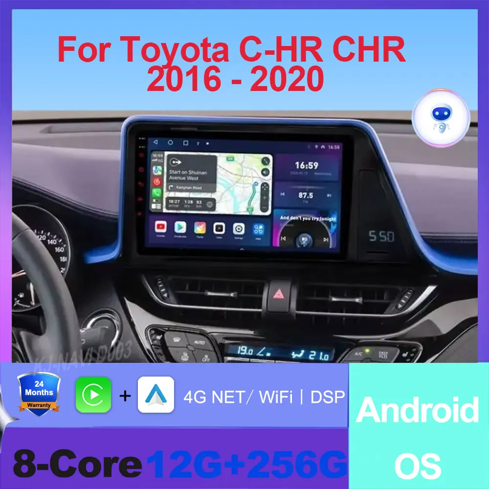 

Android 16 Auto Car Radio Multimedia Player For Toyota C-HR CHR 2016 2017 2018 2019 2020 Carplay Car Stereo wifi+4G Ai voice BT