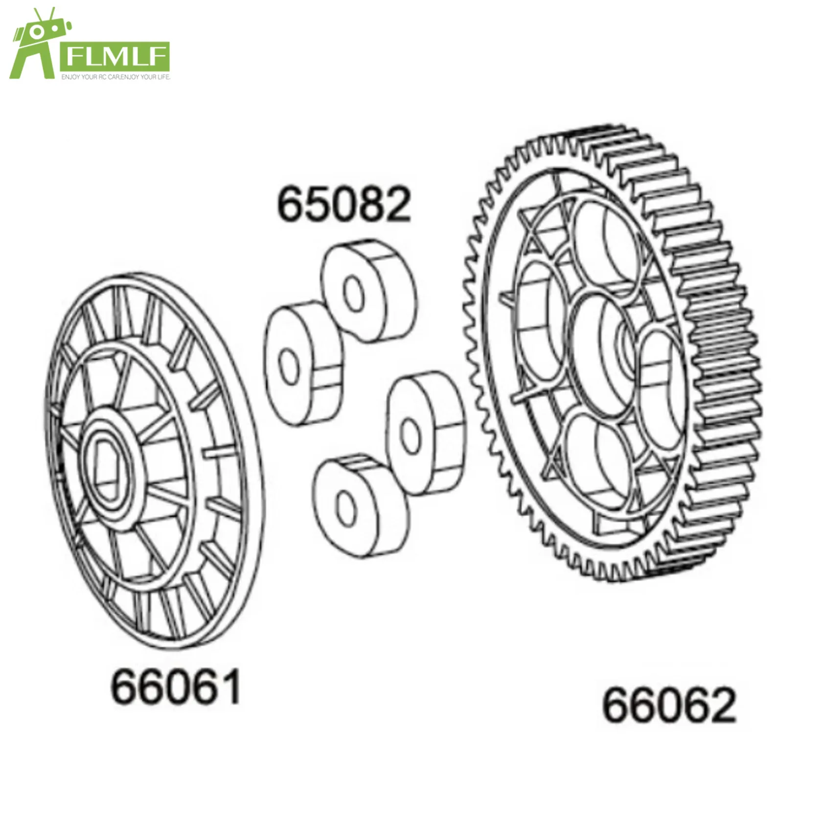 Spur Gear 57 Tooth or Damper Bush Set Fit for 1/5 HPI ROFUN BAHA ROVAN KM BAJA 5B 5T 5SC Rc Car Toys Games Parts