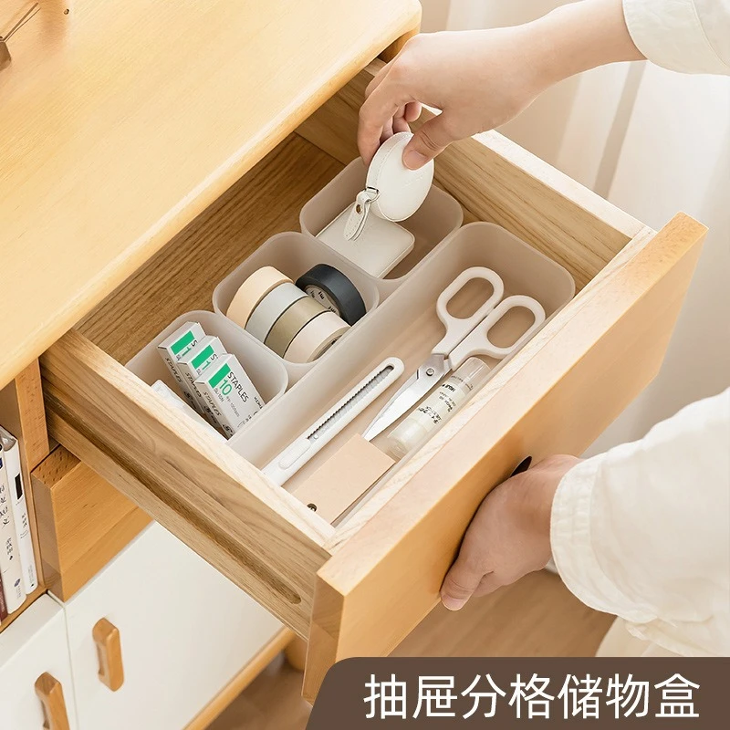 Stationery Drawer Storage Separate Storage Box Desktop Office Desk Built-in Pen Storage Grid Plastic