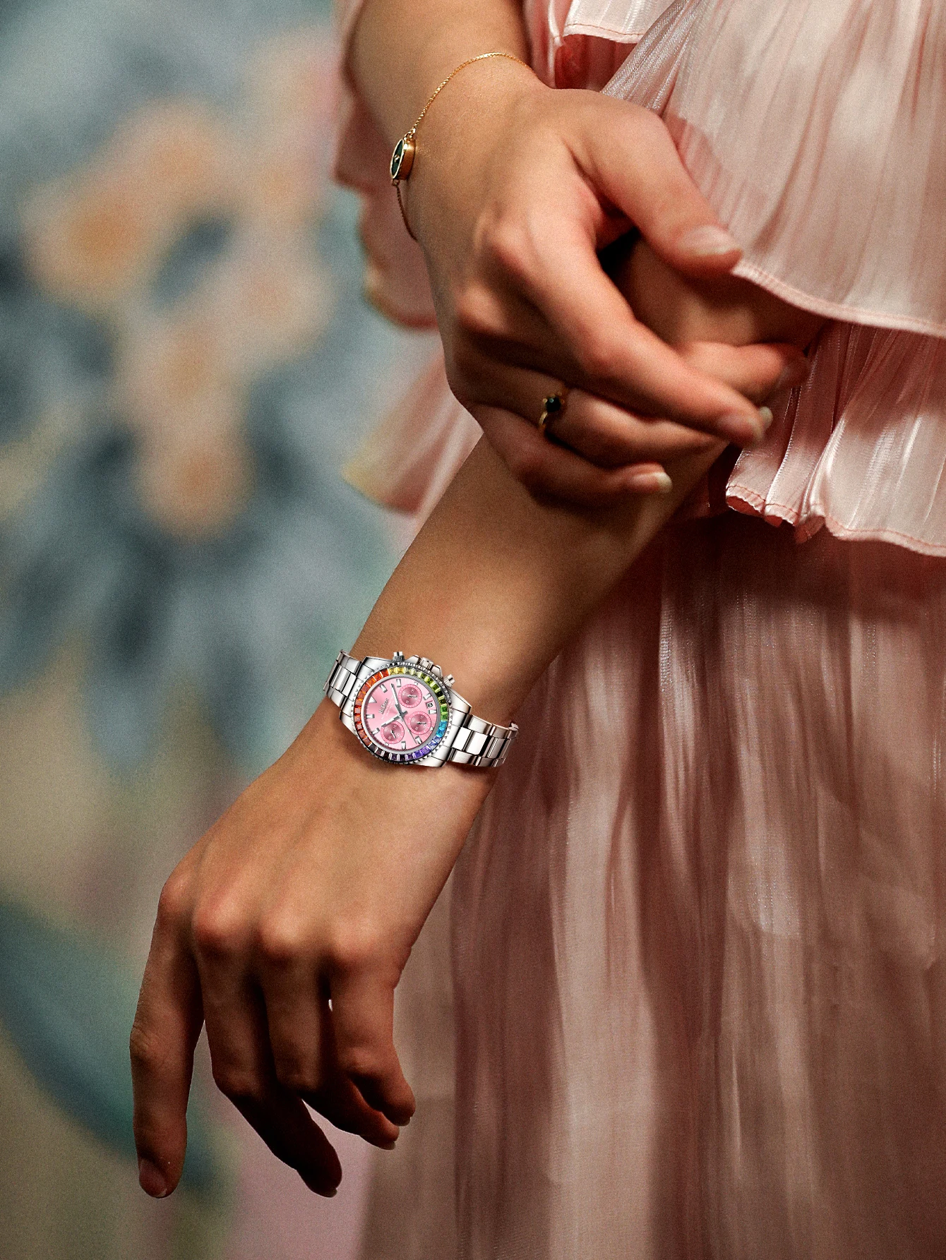 BIDEN Women's Watch Multi functional Chronograph Women's Fashion Business Waterproof Quartz Watch Night Light Date Clock