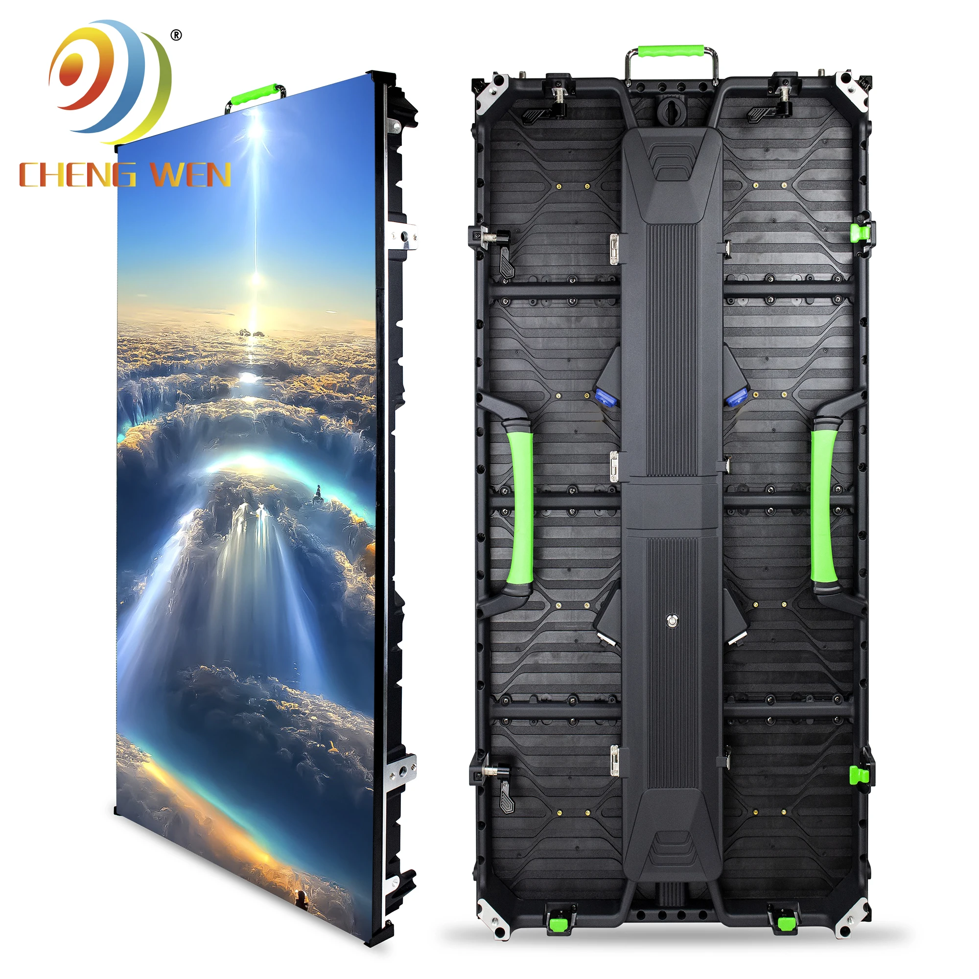 Kit Layar LED Luar Ruangan 5M X 3M 3.91 4.8 Rangka Sistem Pendukung Tanah Dinding Video LED 3Mm Pitch Piksel Tampilan LED Modular Hitam