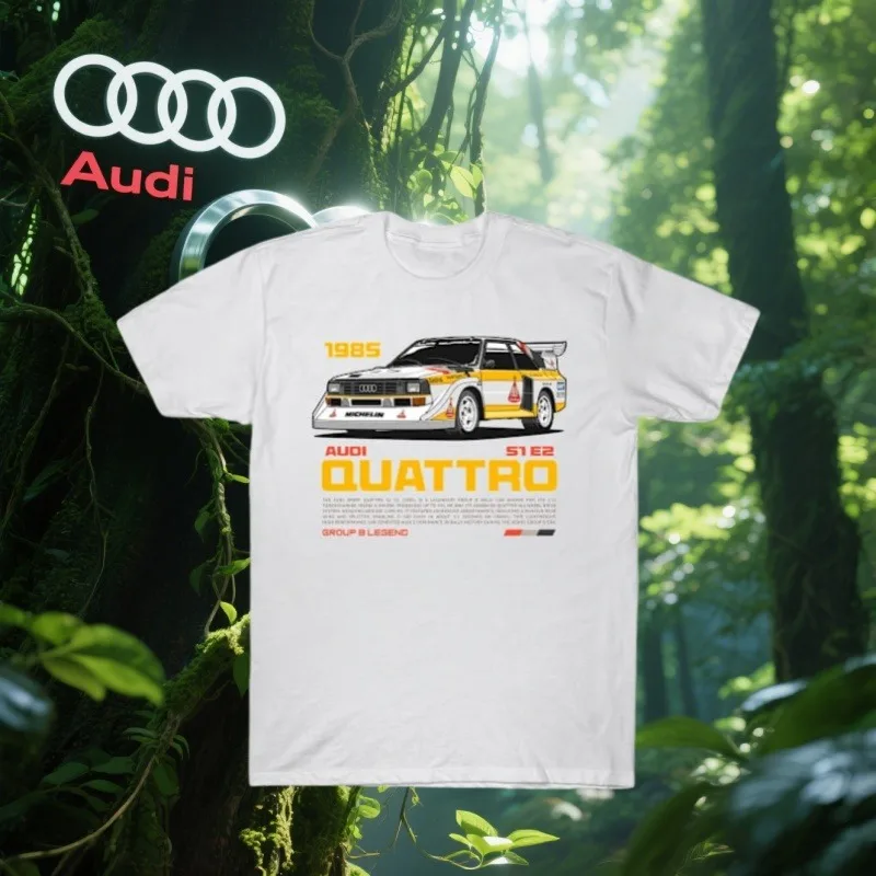 

Rally Quattro S1 E2 T-Shirt AUDI Car Brand Printed T-shirt for Car Fans Men and Women Summer Casual Fashion Short Sleeves