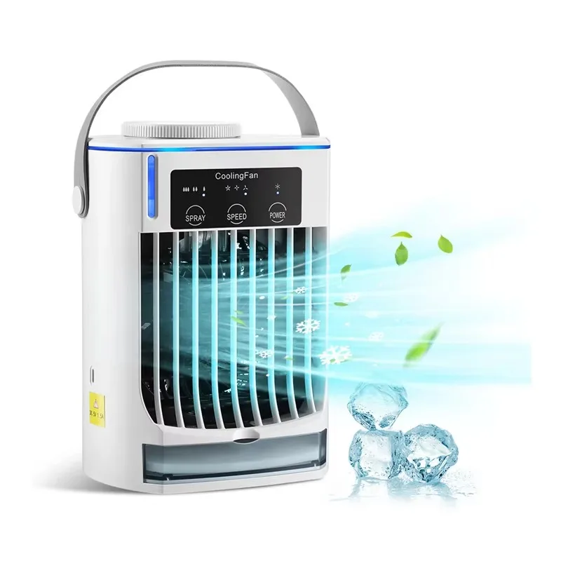 New Cross-border Small Water-cooled Fan USB Mini Desktop Spray Refrigeration air Conditioning Fan Humidification Cooler
