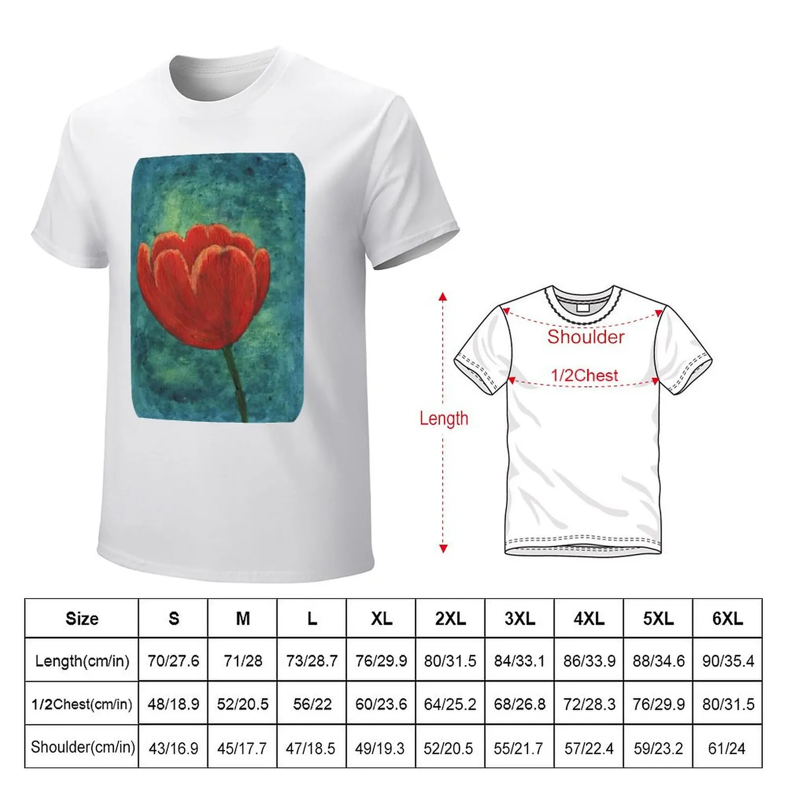 Red Tulip 3 T-Shirt sports fans oversized mens white t shirts