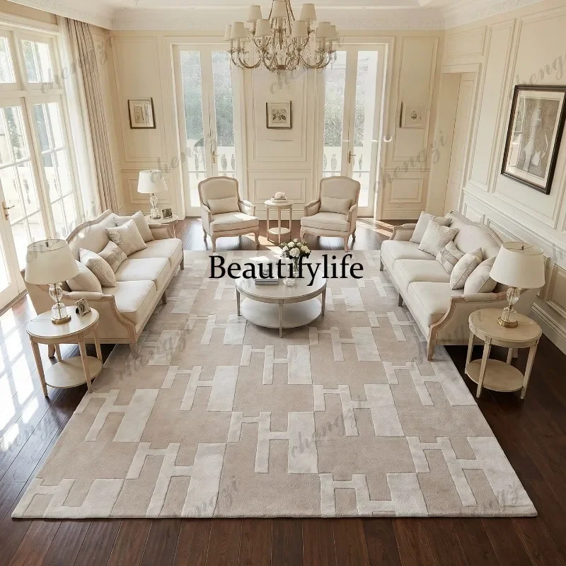 Q181 French light luxury simple modern square light color living room sofa bedroom bedside study handmade carpet