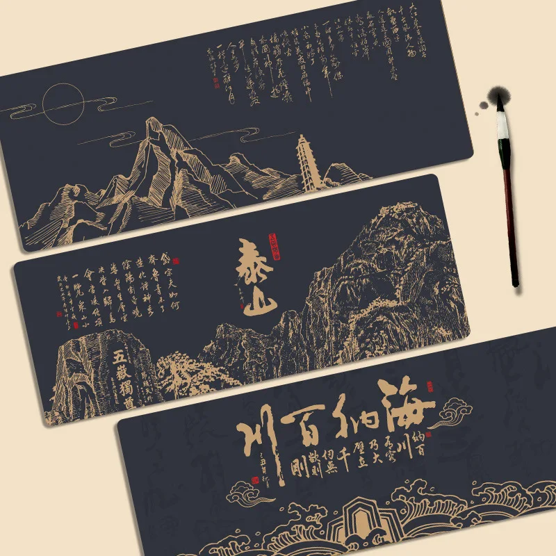 

Большой коврик для мыши, позолоченный китайский ветер, нескользящая защита запястья, женский и мужской офисный компьютерный коврик для стола, студенческий стол, ключ