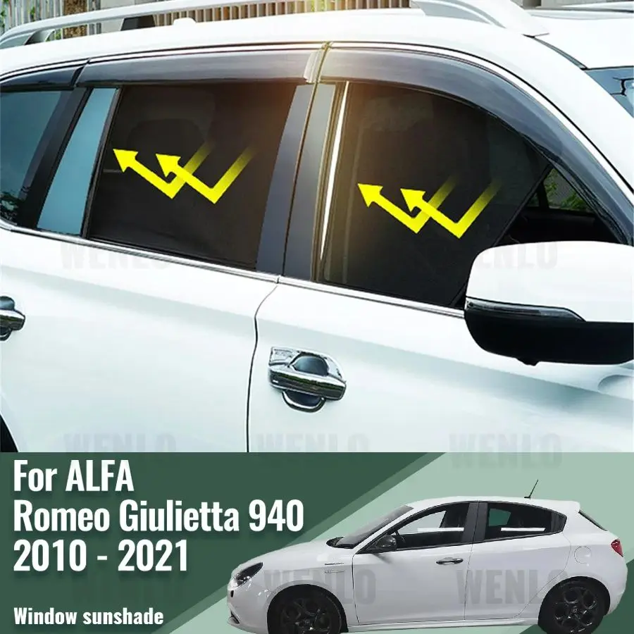 For ALFA Romeo Giulietta 940 2010 - 2021 Magnetic Car Sunshade Shield Front Windshield Curtain Rear Side Window Sun Shade Visor