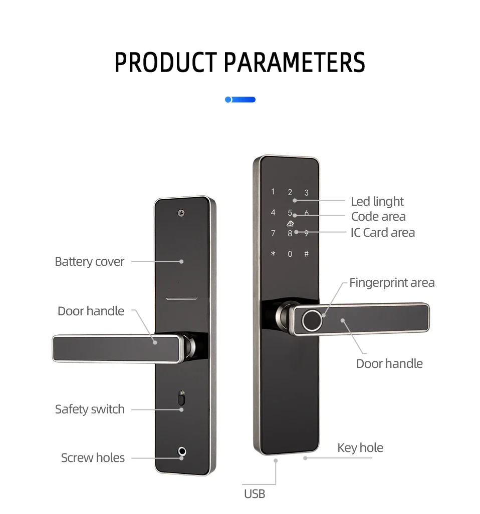 Cerradura de puerta Digital con huella dactilar, cerrojo inteligente con Control por aplicación de teléfono móvil, novedad