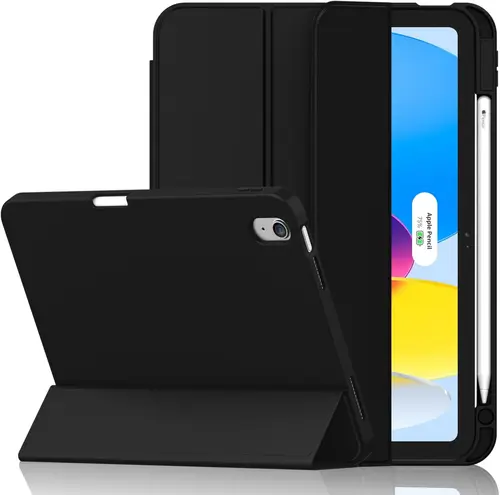 Funda para iPad (A16)/iPad 10.a generación [11 pulgadas 2025/10,9 pulgadas 2022], funda inteligente con soporte triple con portalápices y TPU suave
