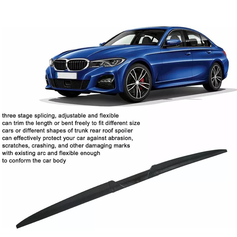 3pcs/set Universal Car Rear Trunk Spoiler Lip DIY Adjustable Car Modification Roof Tail Kit Wing Matte Black