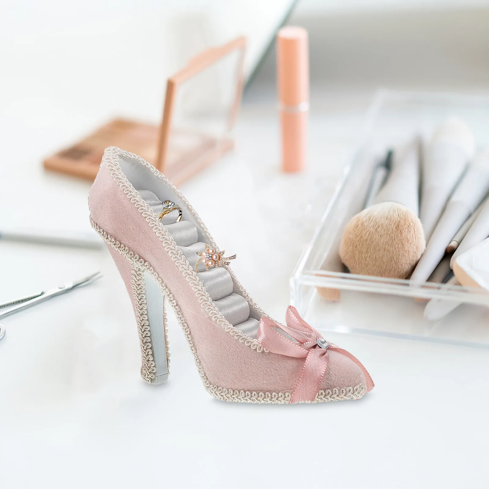 

Premium Resin High Heel Jewelry Display Stand Earrings Rings Necklaces Organizer Elegant Home Decor Travel Compact Stylish