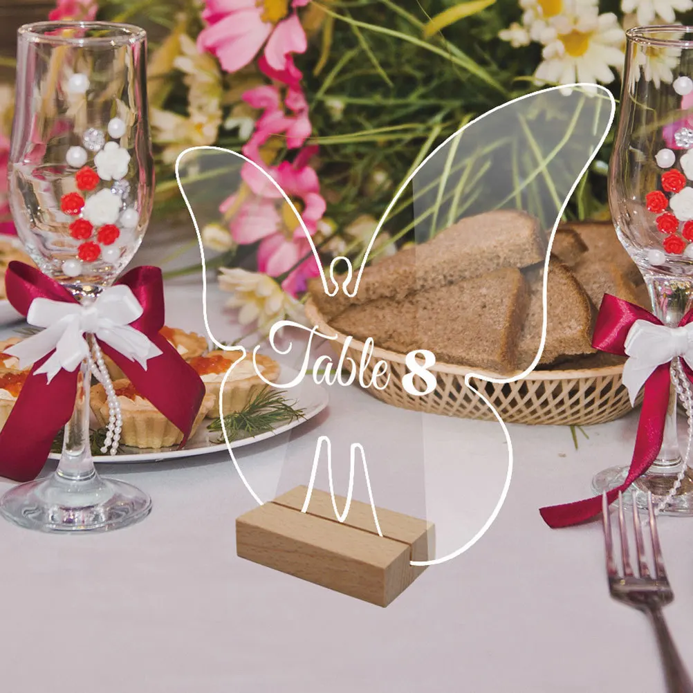 

12Pcs Clear Acrylic Butterfly Table Number Holders Wedding Reception Banquet Party Decorative Sign Table Number Stand