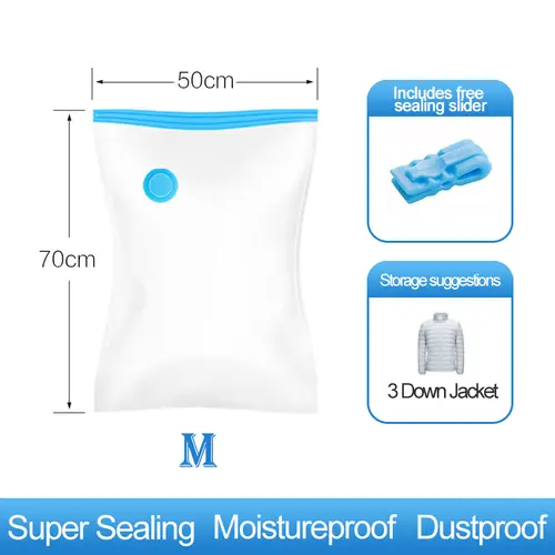 Reusable Compression Empty Bag Sealer Clothes Travel Packing Organizer Vacuum Large Plastic Storage Bags Storing Clothes Blanket - Image 10