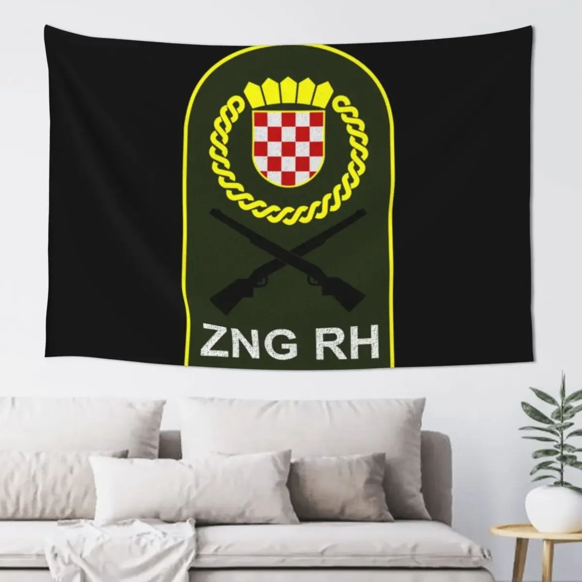 

ZNG RH Croatian Army Flag Tapestry Outdoor Decoration Bedroom Deco Wall Hanging Decor Home Decoration Tapestry
