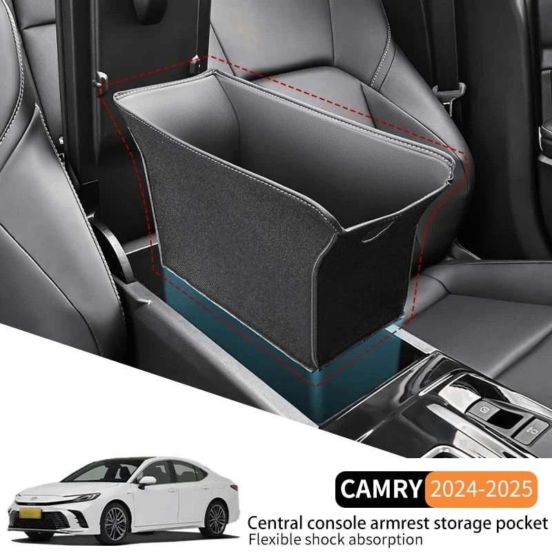 

Для Toyota Camry 9th 2024-2025 Автомобильная центральная консоль, подлокотник, ящик для хранения, кожаный органайзер, карман, износостойкая защита от царапин