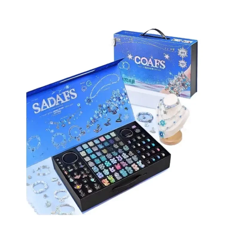 Bracelet en perles pour filles, matériel de boîte à bijoux fait à la main, jeu de rôle domestique, jouets éducatifs pour filles comme cadeaux