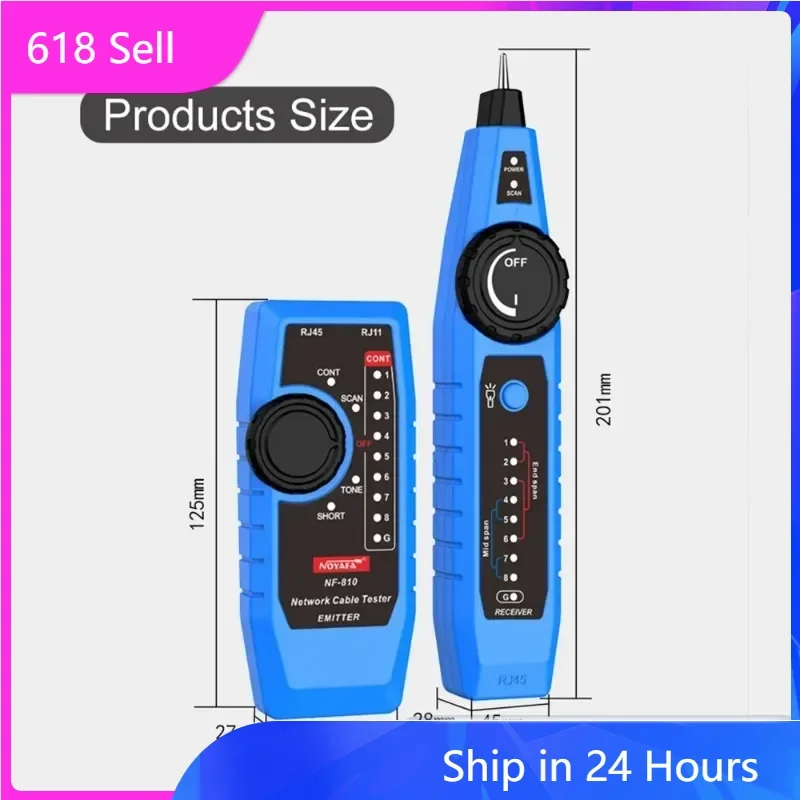 

ZHOUCE NF-810 Network Cable Tester RJ11 RJ45 Cat5 Cat6 Wire Tracker LAN Line Finder - Diagnostic Tool for Telephones And Wired N