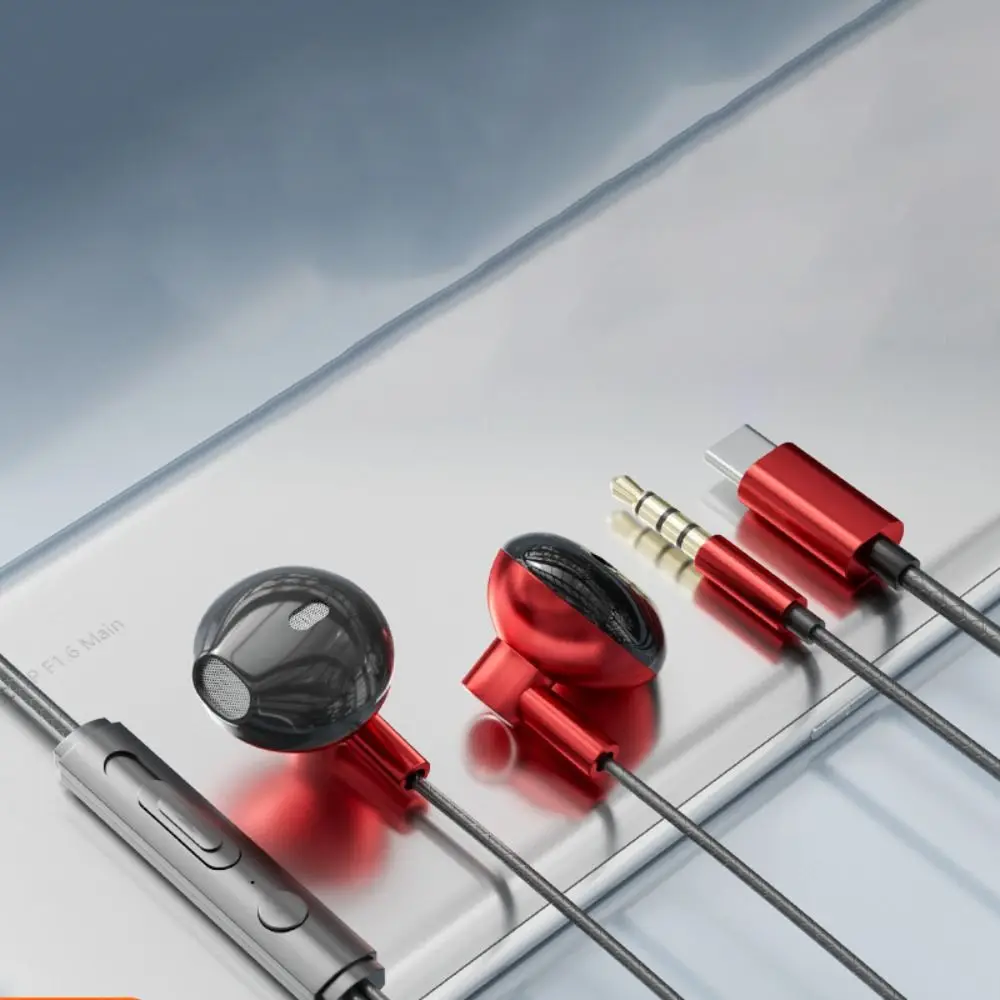 Durable Type-C Game Headphones Handfree In-Ear Music Earbud Stereo With Mic Headset for Xiaomi/Huawei/IPhone/Karaoke