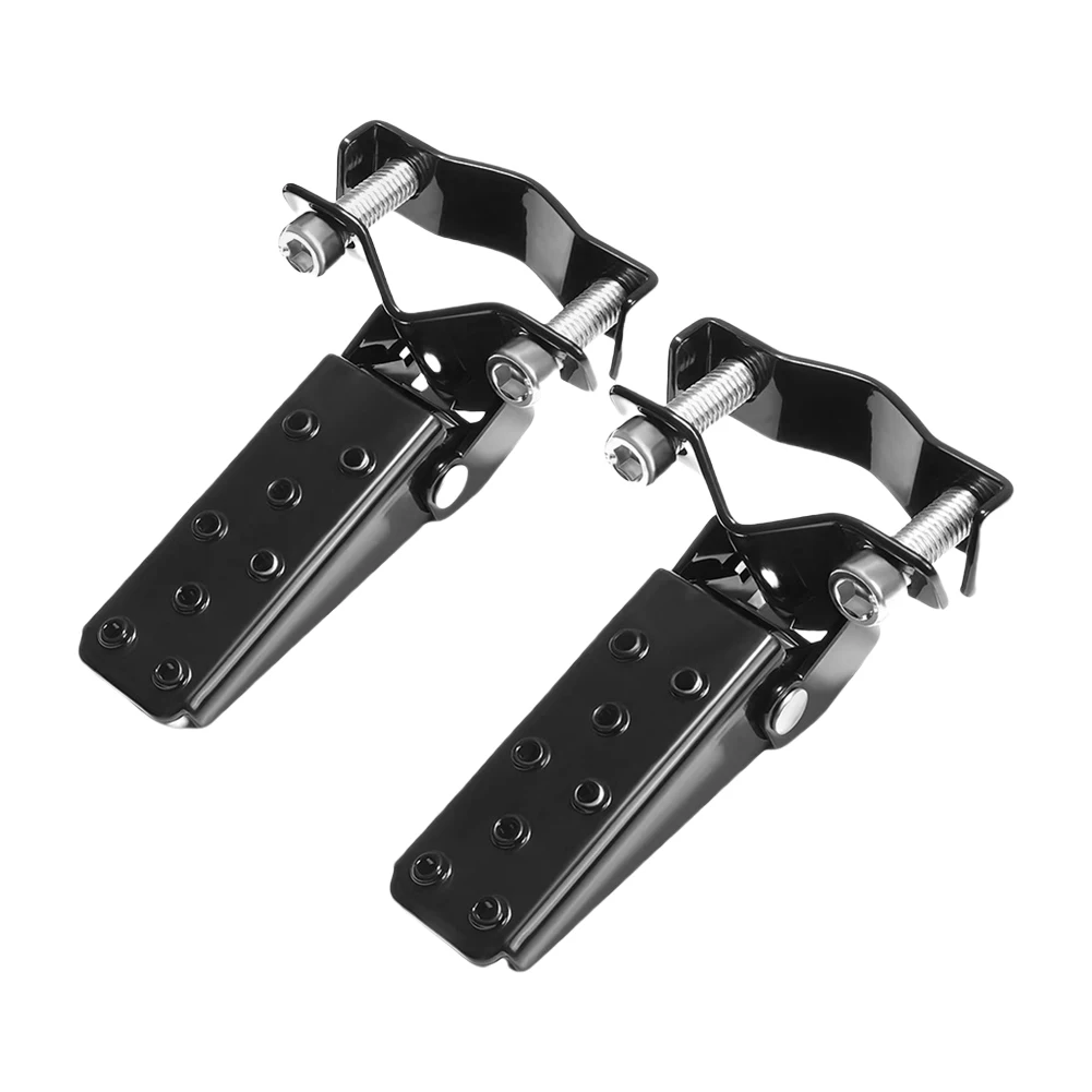 Retro Motorcycle Enthusiasts Black Foldable Foot Pedal Secure Installation Clamp Compatible With Various Bikes
