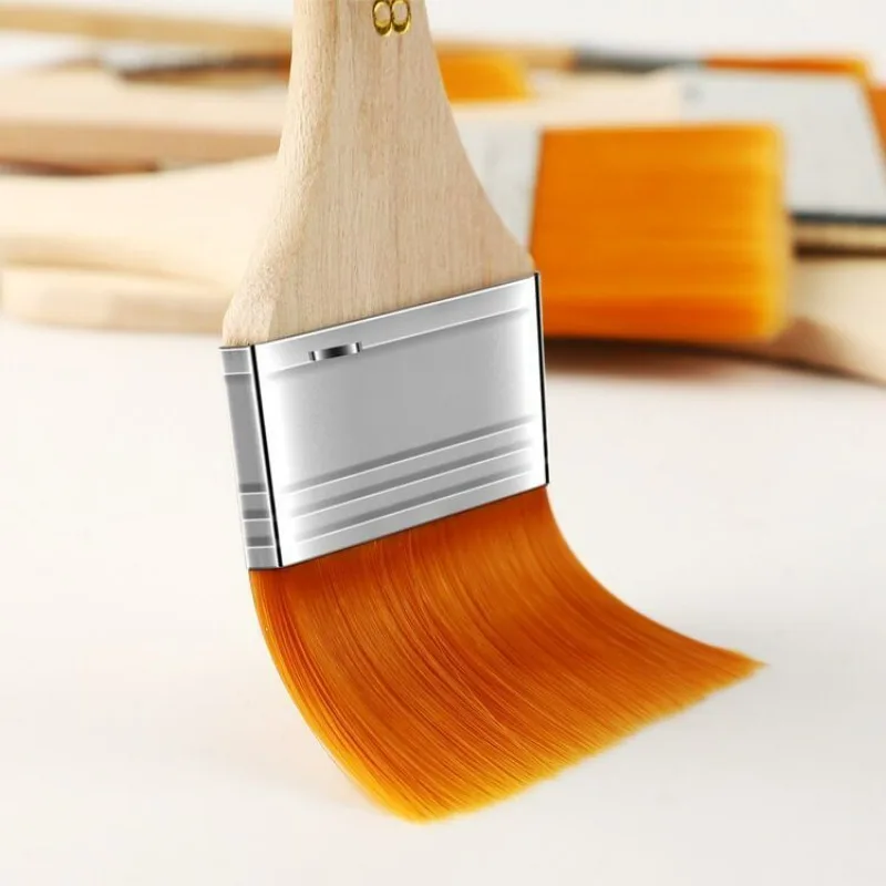 Wooden Handle Nylon Bristle Paint Brush Nylon Bristle Oil Painting Brushes Oil Painting Watercolor Drawing Dusting Cleaning Tool