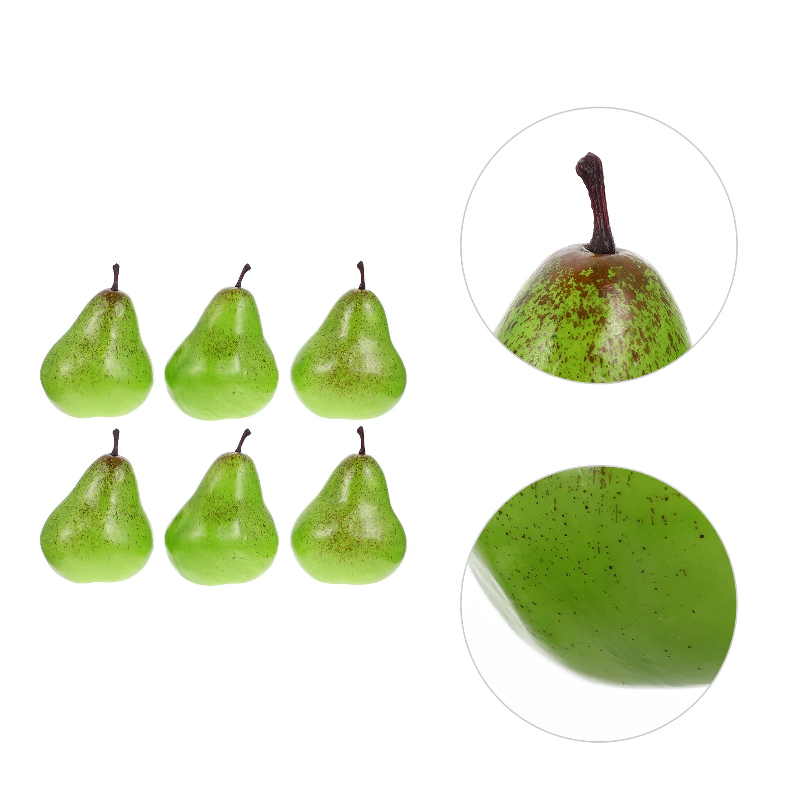 6 Pcs Simulated Sydney Pear Fruits Figure Small Artificial Plants Perlite for Adorable Fake Curls Props Child