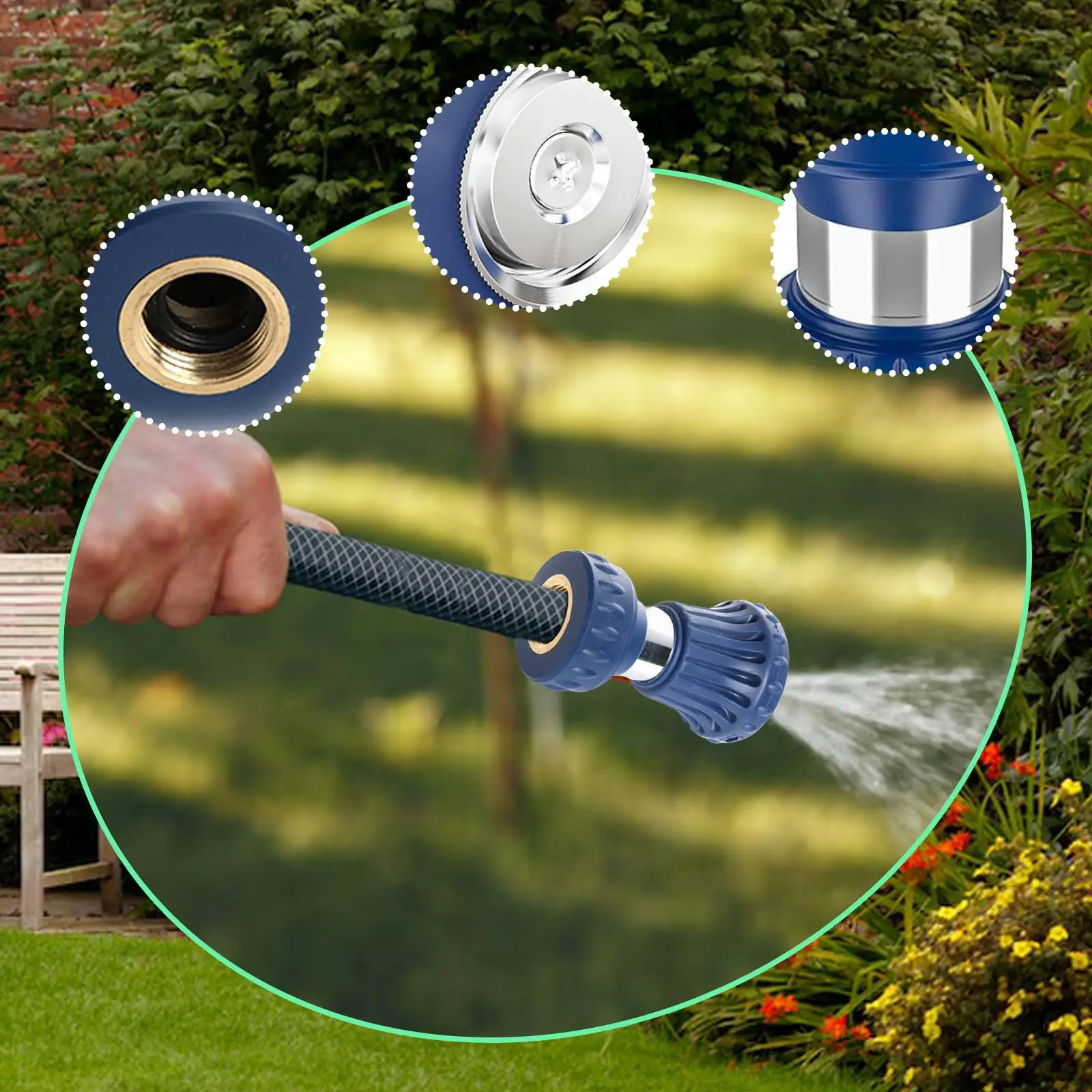 

Garden Hose Nozzle Spray Water Nozzle for Garden Watering Porch Pets Washing