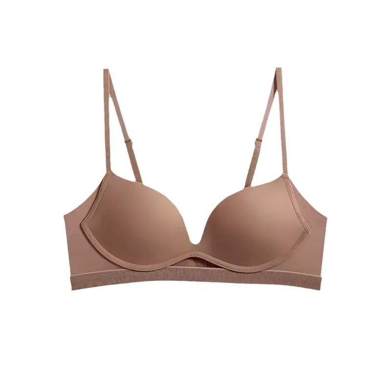 Bras Smooth no trace bare feeling hollow out design no steel ring small chest gathered lingerie top anti-sagging set bra