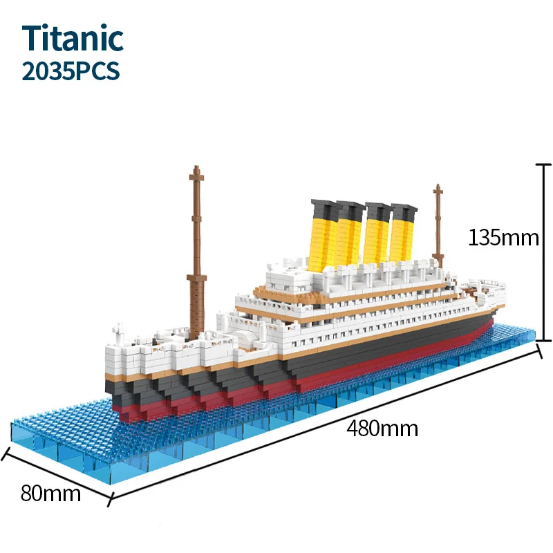 Titanic, schwarze Perle, Piratenschiff, königliches Kreuzfahrtschiff, Modellornamente-Kollektion, kreative Montagebausteine zum Selbermachen