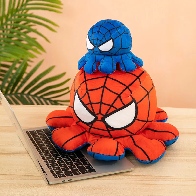 20cm Creative Super-heros Plush Toys Action Cartoon Flipped Octopus Iron Man Captain America Hulk Spider Children's Toys Gifts