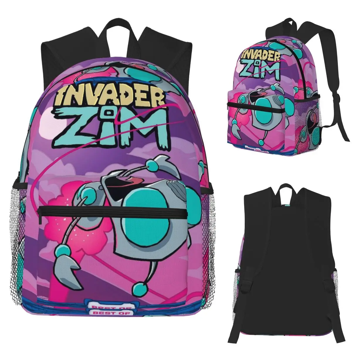 

Invader Zim студенческий рюкзак школьная сумка походный дорожный рюкзак для мальчиков и девочек модная сумка для книг сумки на плечо