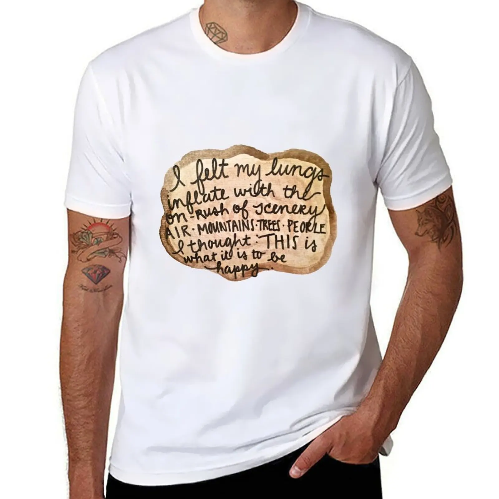 

Sylvia Plath Happy Tree Ring Quote T-Shirt t shirts for man pack cotton men t shirt cotton 100% T-Shirt