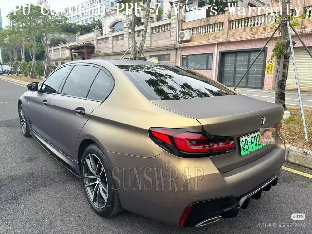 Shadow Gold Ultra-Matte TPU Film Scratch-Resistant PPF for High-End Auto & Marine | Self-Healing & Easy Clean 5x52ft/roll