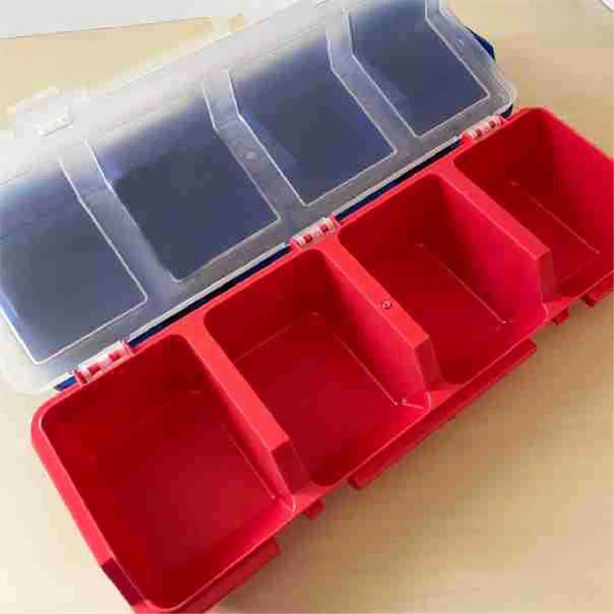 Caja de almacenamiento de piezas ABNJ, caja organizadora de tornillos de plástico con 4 compartimentos, contenedor de piezas de herramientas con tapa, estuche de almacenamiento de exhibición A