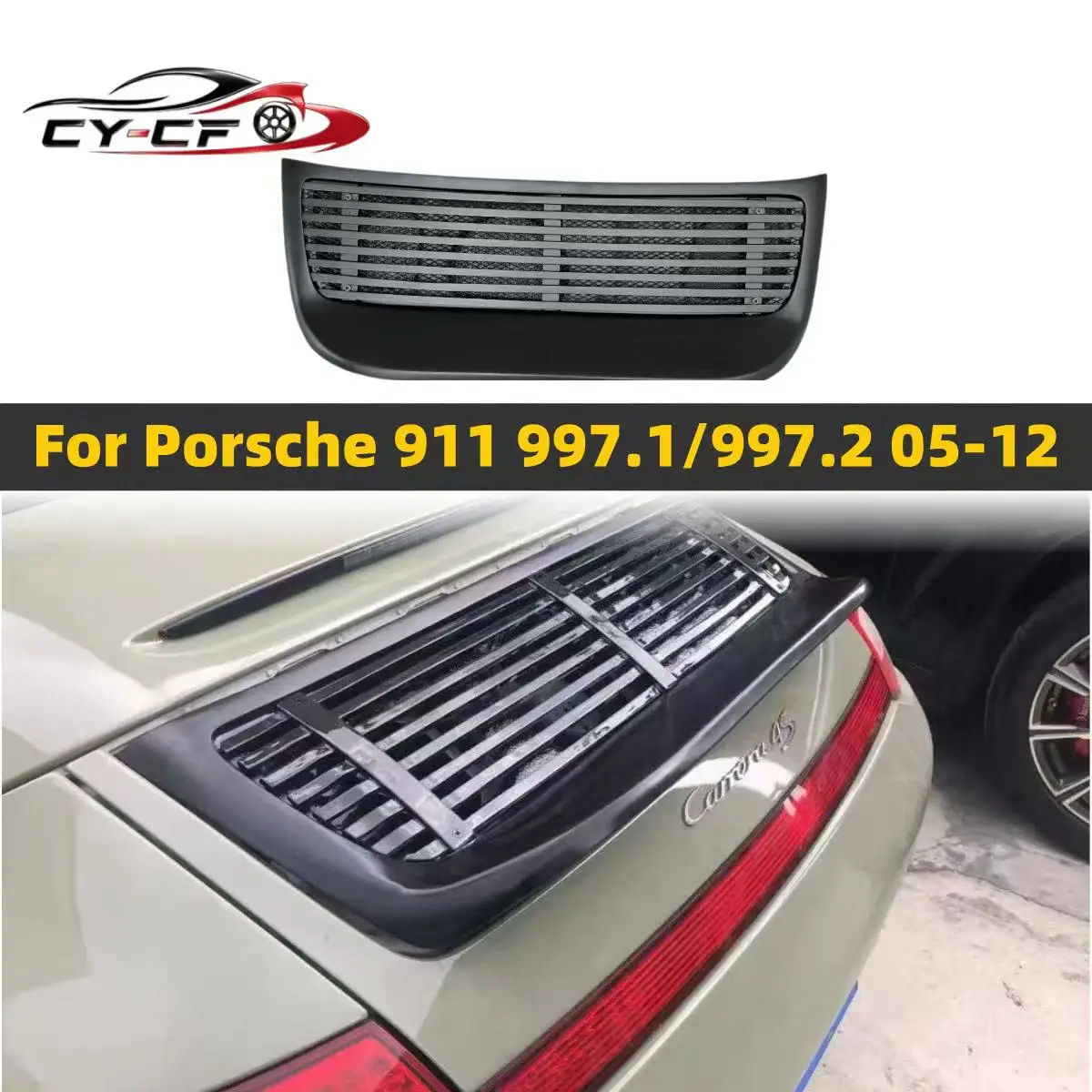 

Спойлер-«утиный хвост» из сухого карбона для крышки багажника Porsche 911 997.1 997.2 2005-2011, заднее антикрыло, комплект обвеса из FRP