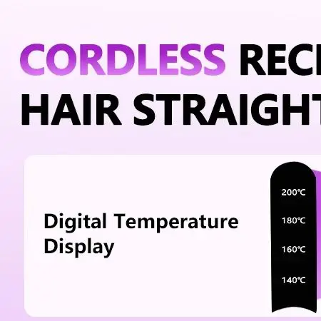 

Electric LCD USB Ceramic Heating Straight Hair Comb Wireless Portable Negative Ion Styling Tool Rechargeable 2000mAh Fast Heatin