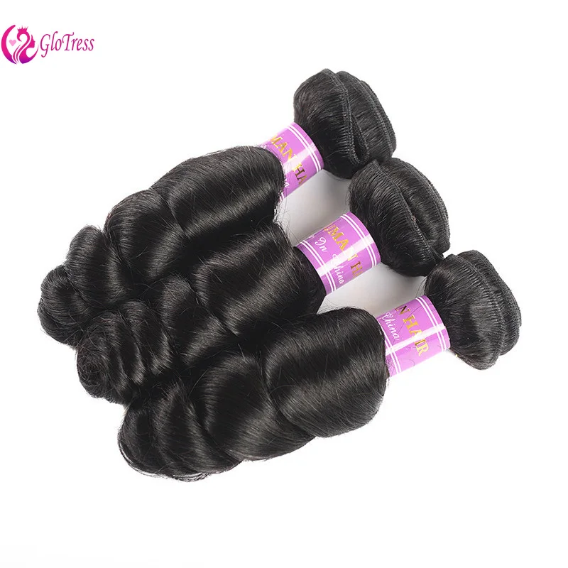 Loose Wave Bundles Human Hair 8-30 Inch 3 Bunldes 100% Unprocessed Brazilian Virgin Hair Extensions for Black Women 100g/Bundle