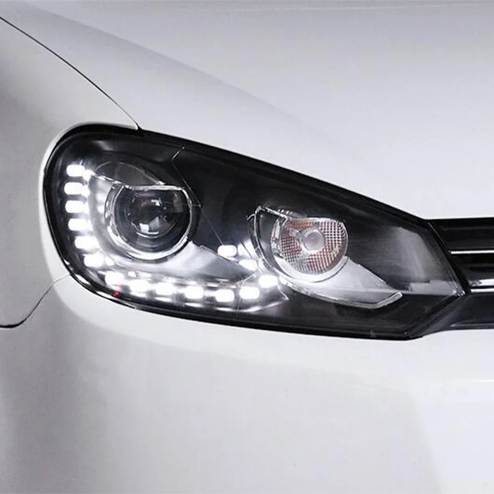 

Автомобильная фара в сборе для VW Golf 6 2009-2012, светодиодное автоматическое обновление для R20, шариковый луч Plug and Play, дизайн, аксессуары для линз проектора